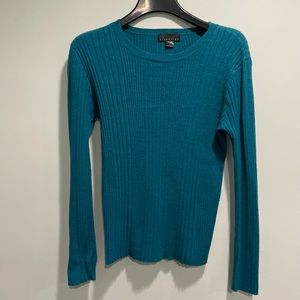 {Attention} blue scoop neck sweater women's size medium